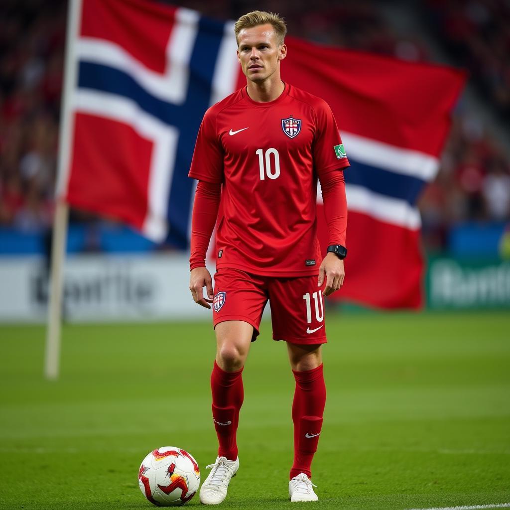 Erling Haaland in Norway National Team Kit