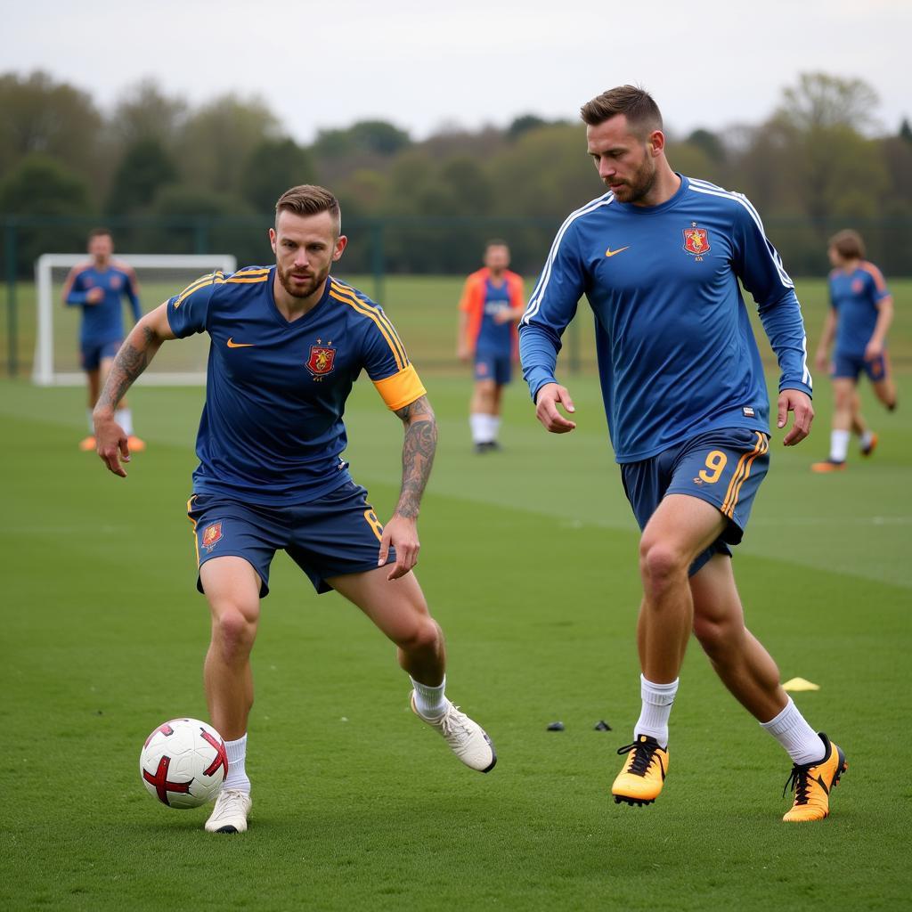 Erling Haaland training with the Norway national team