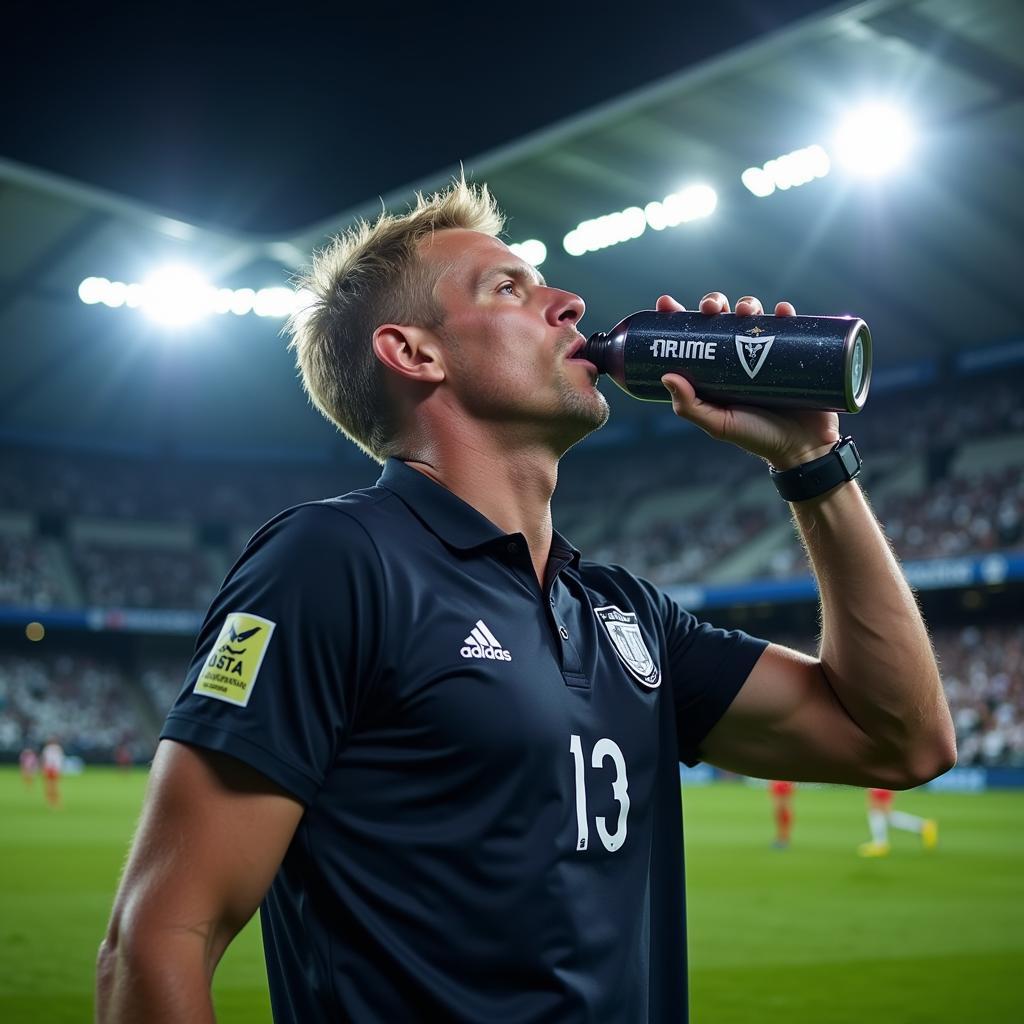 Erling Haaland using Prime Hydration during a match