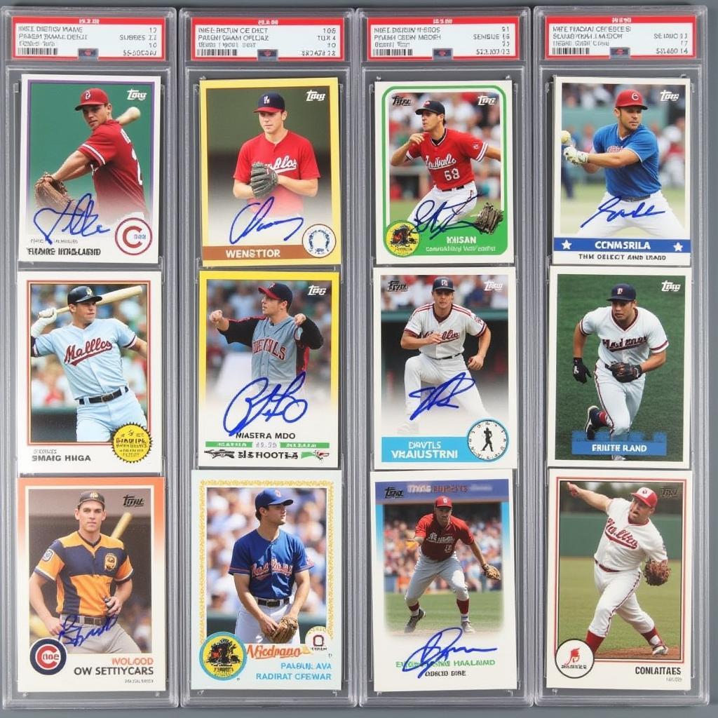 Erling Haaland Signed Card Collection Displayed in Protective Cases