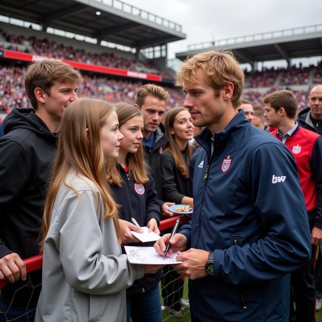 Erling Haaland signing autographs