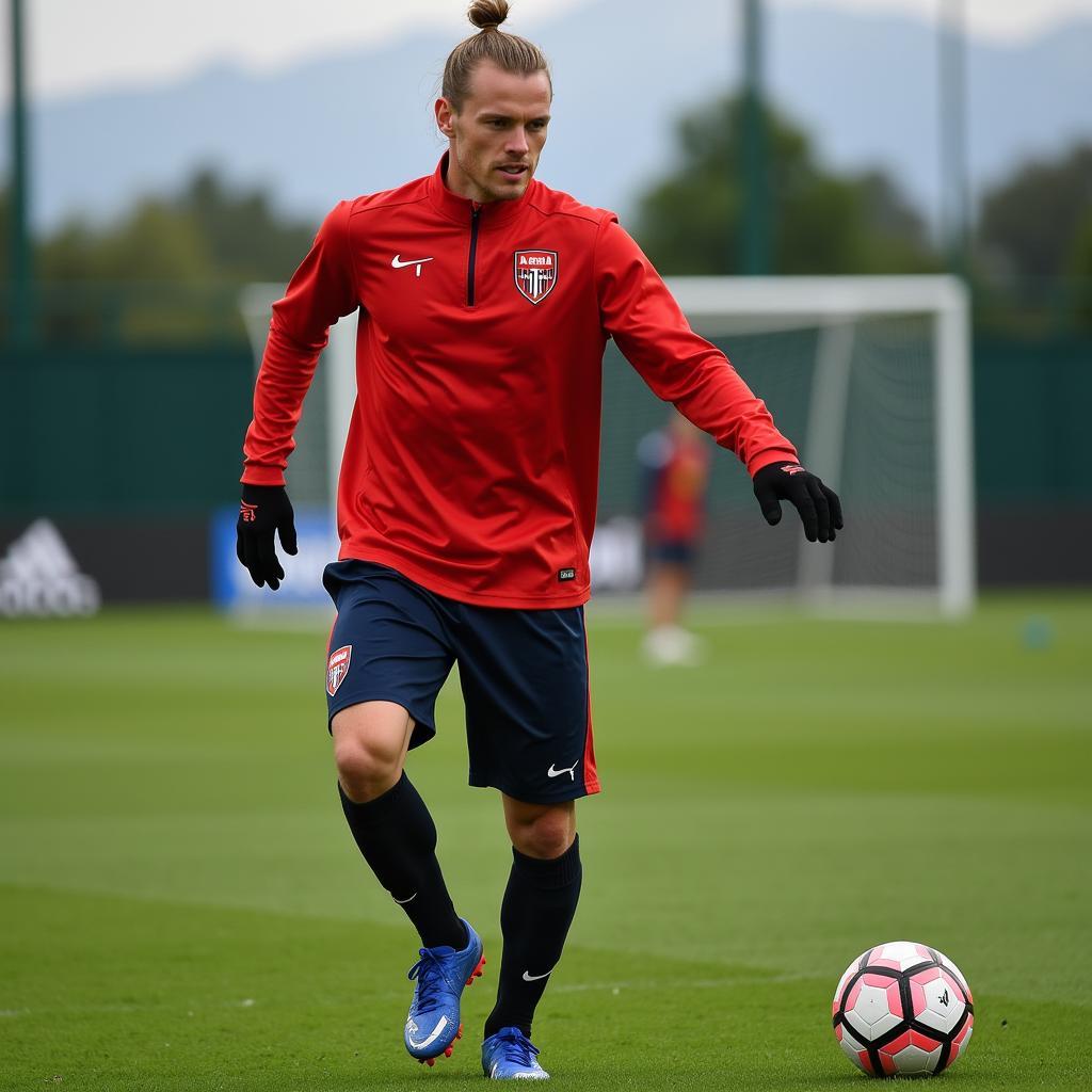 Erling Haaland training intensely