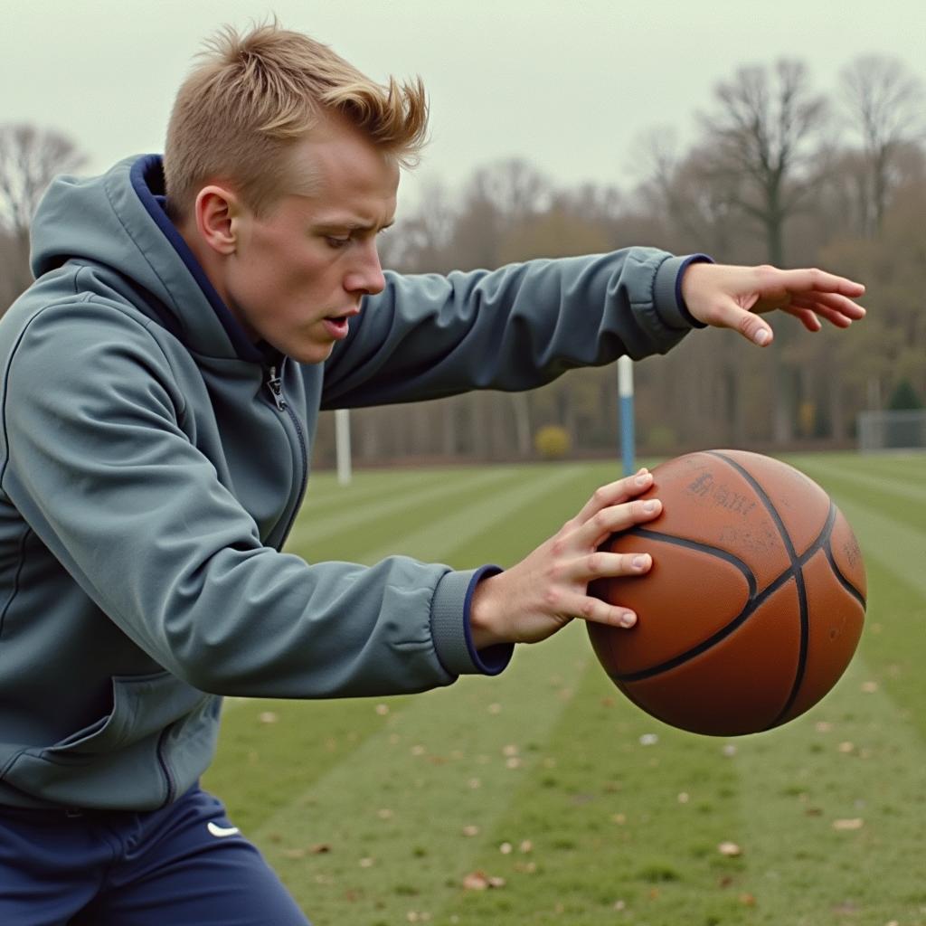 Erling Haaland practicing shooting drills