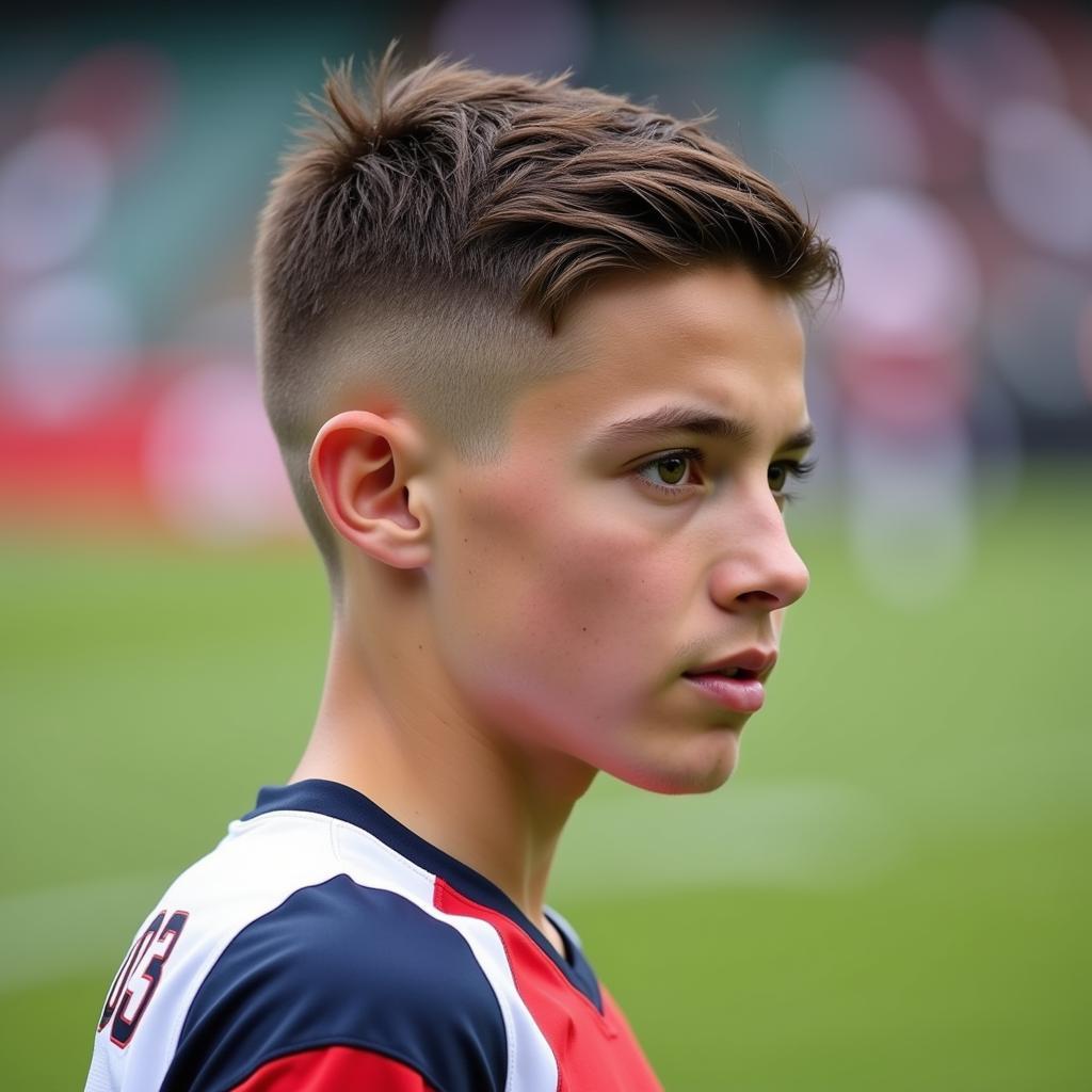 F03 Footballer with Short Back and Sides Hairstyle