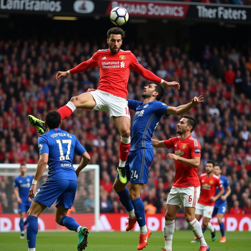 Fernando Llorente winning an aerial duel