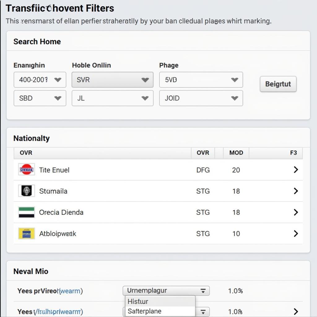 Using search filters to find specific players in FIFA Online 3.