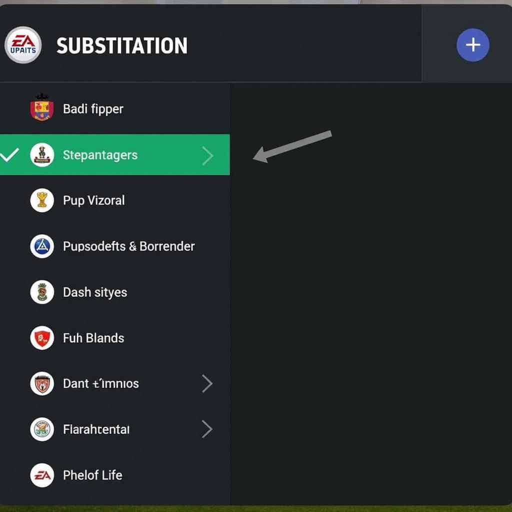 FIFA Online 4 Substitution Menu