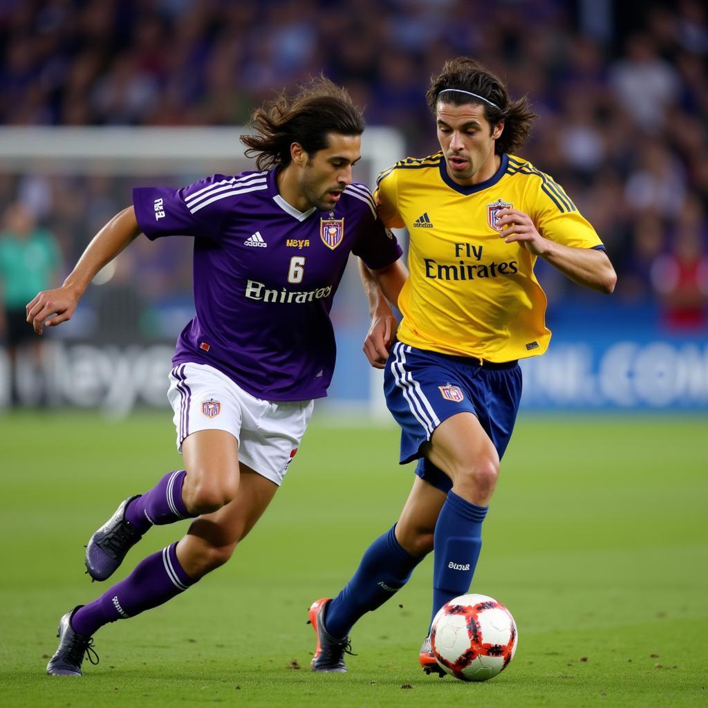 Legendary Fiorentina players Rui Costa and Gabriel Batistuta