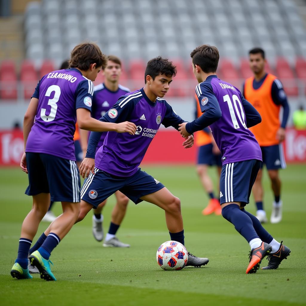 Fiorentina youth academy players honing their skills