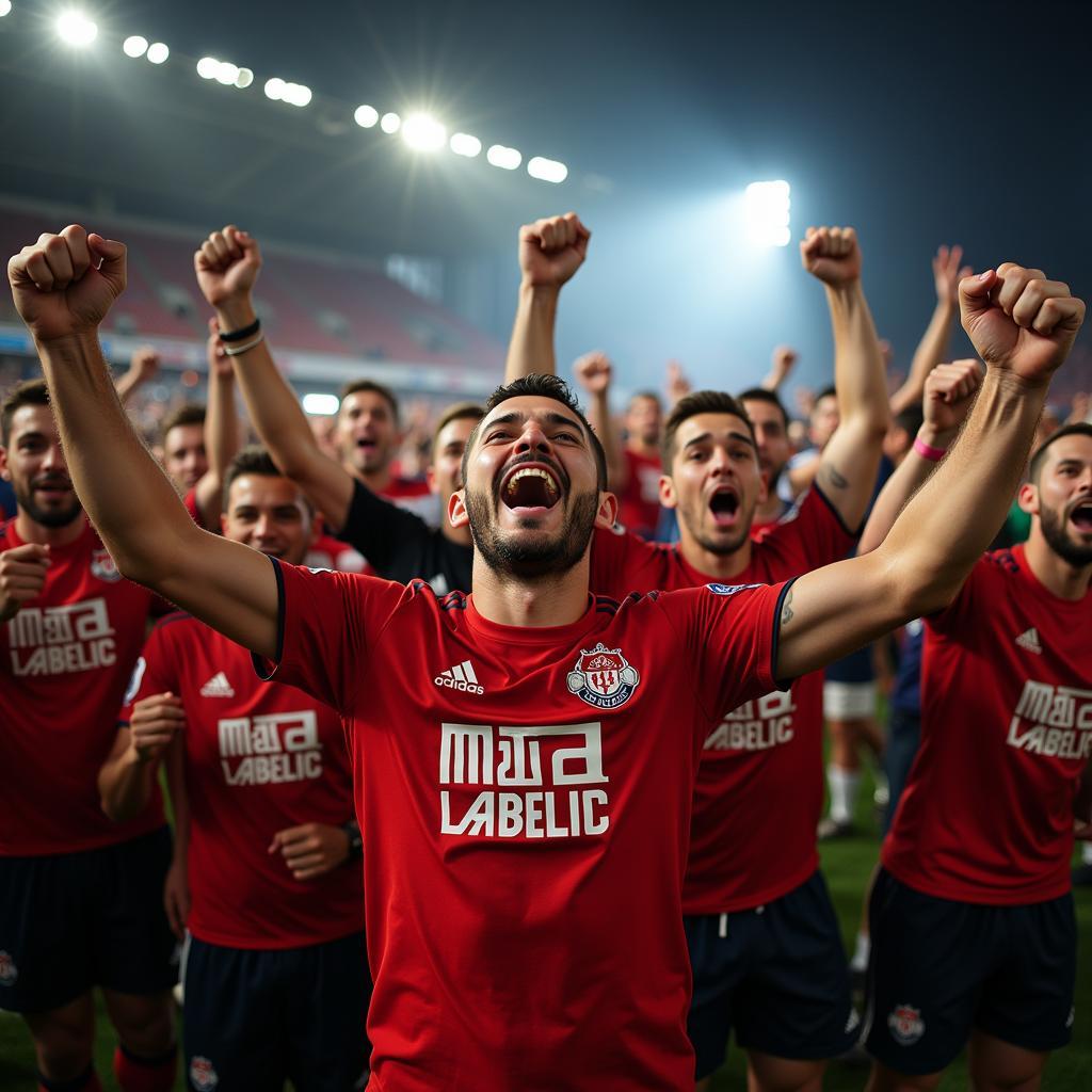 FK Jerv fans celebrating a victory, demonstrating their passionate support for the club.