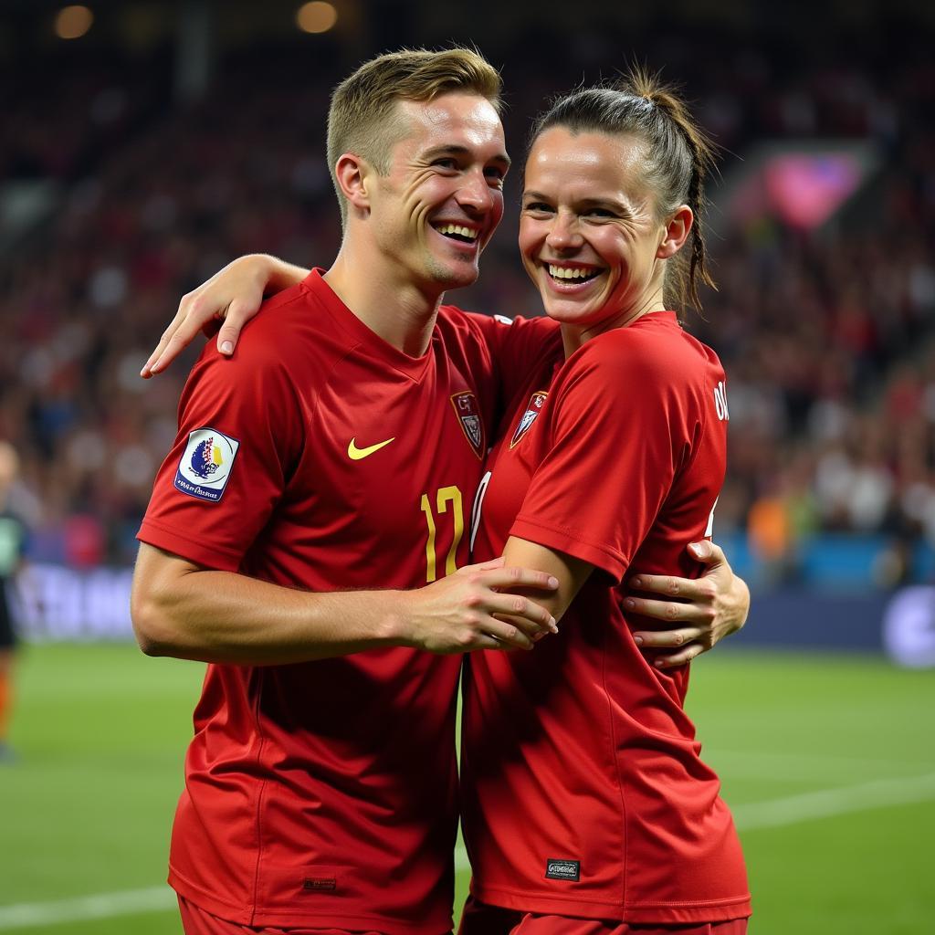 Foden and Haaland Celebrating a Goal