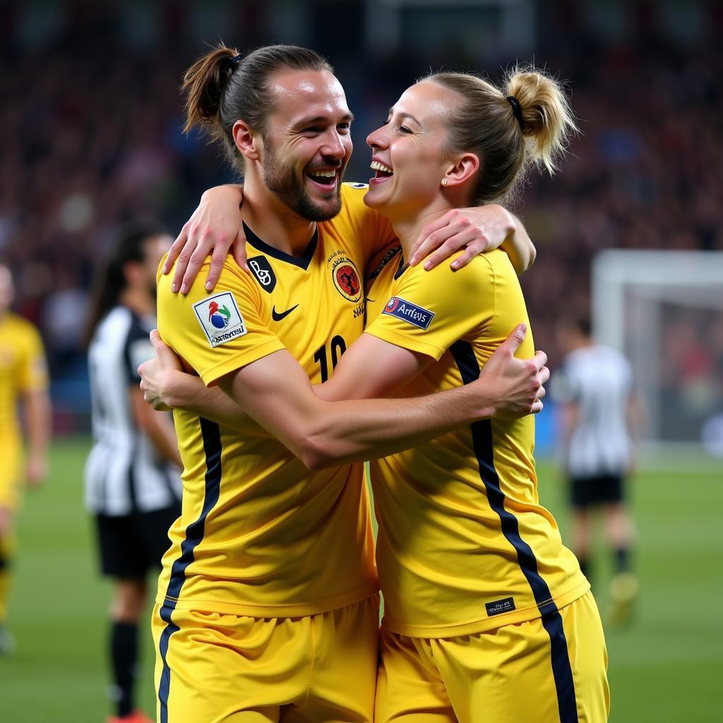 Foden and Haaland Celebrating a Goal