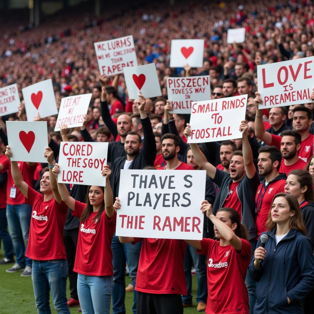 Football Fans Showing Their Love for Players