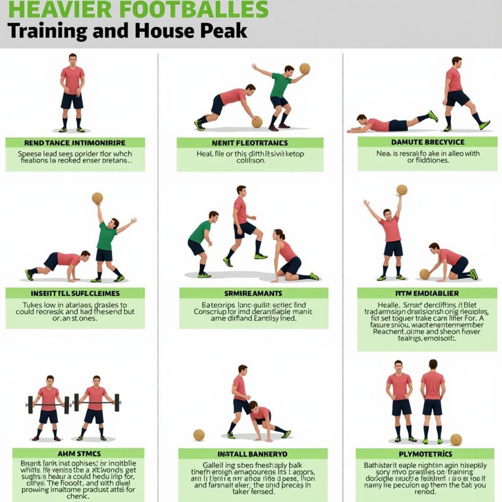 Football Giants Training: Image showcasing heavier footballers engaged in rigorous training activities, including weightlifting and agility drills.