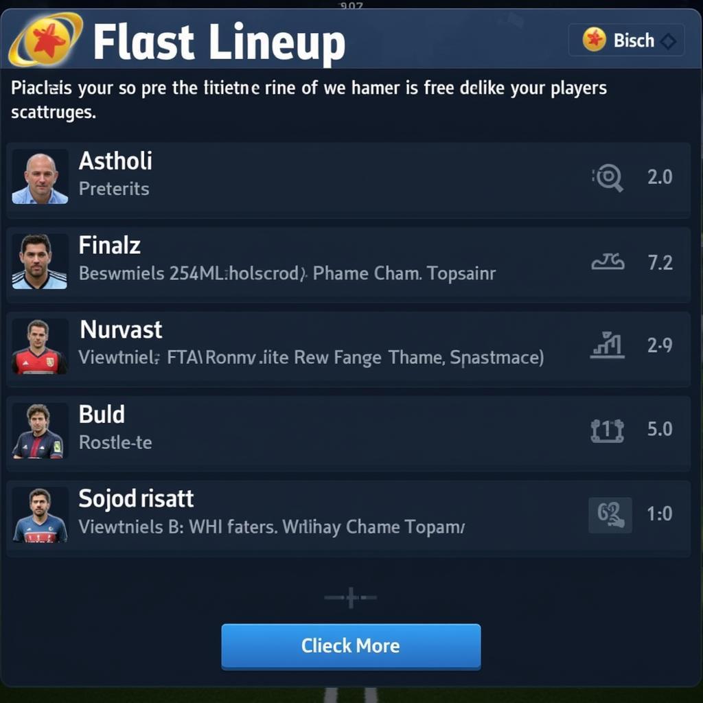 Selecting Lineup in Football Manager