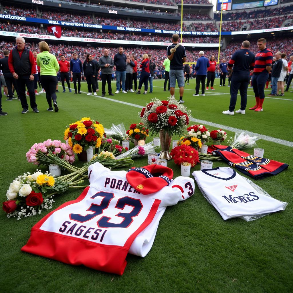 Memorial service for football players lost in a plane crash