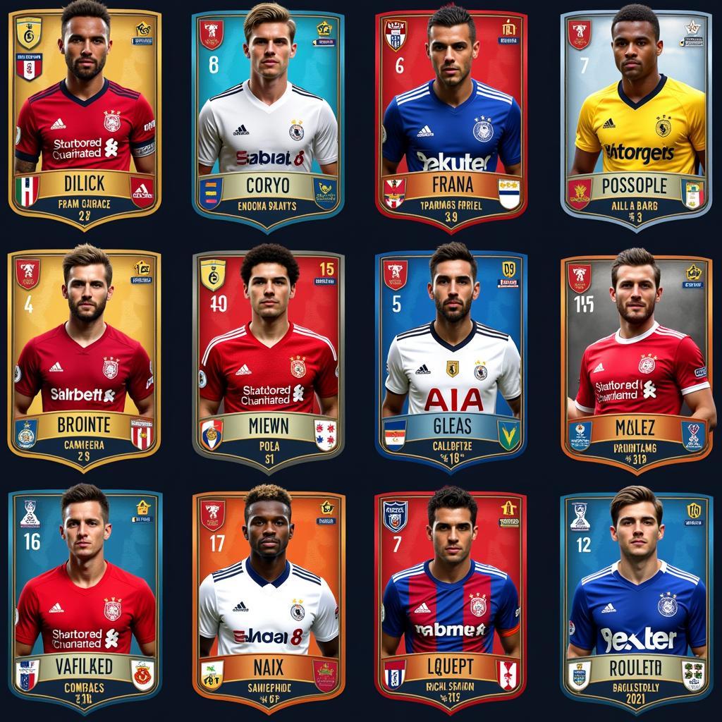 A variety of football player cards available in the promotion.