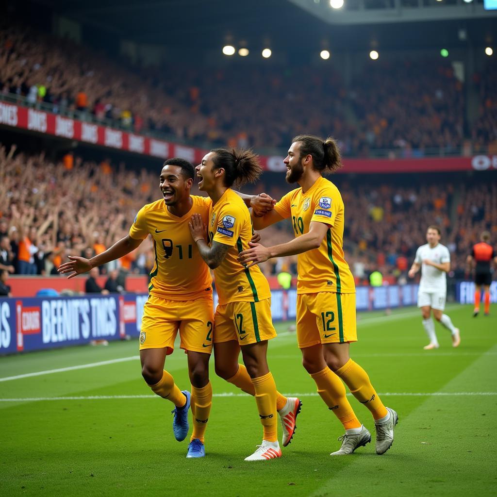 Football Player Celebrating a Goal