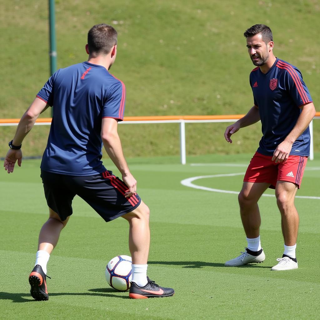 Football Player Adapting to Futsal Training