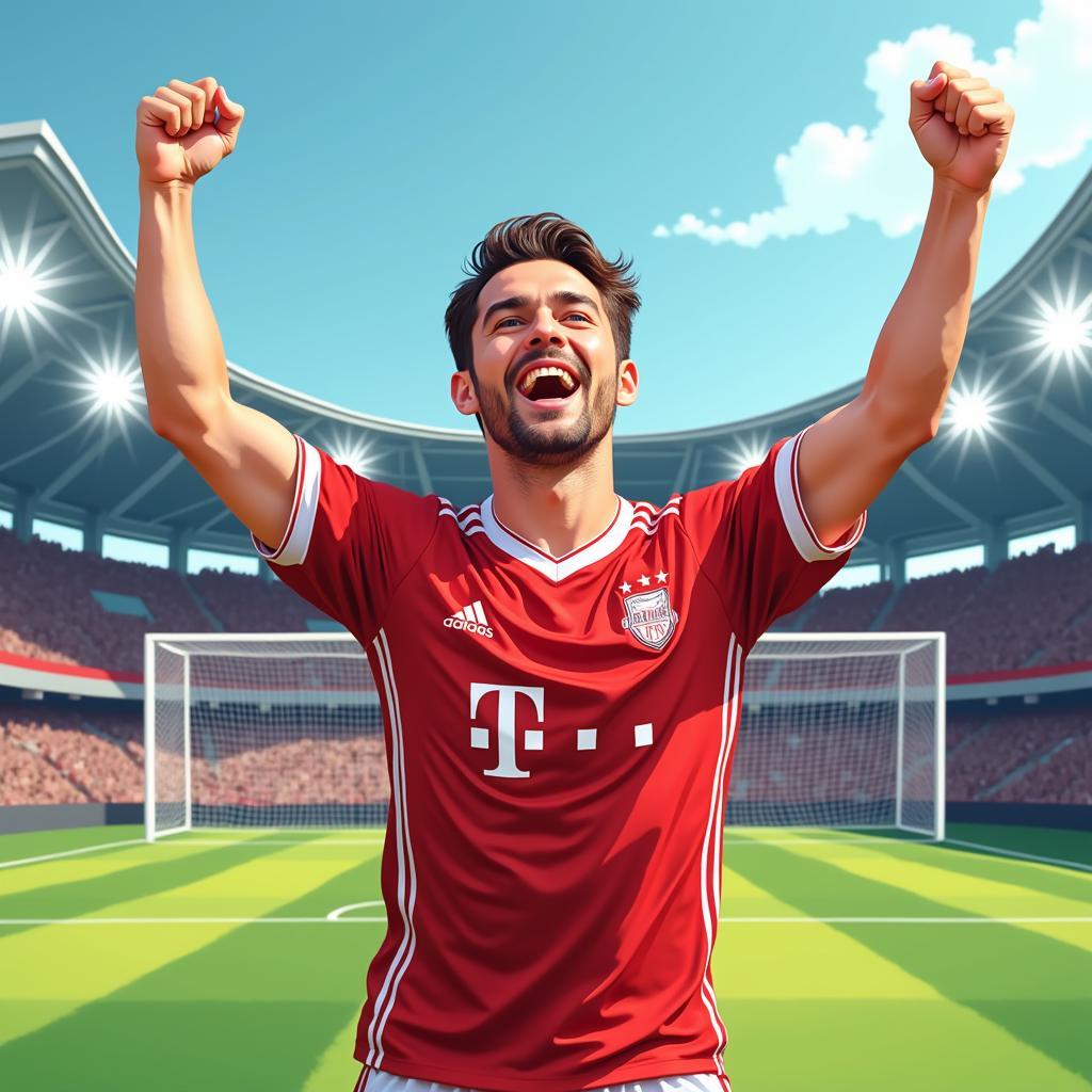 Goal Celebration Football Player Vector PNG