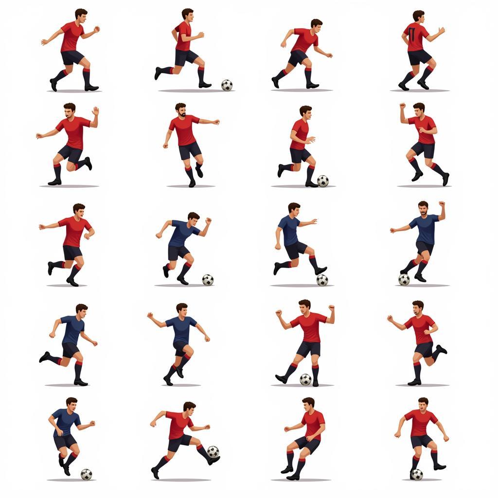 Different Football Player Vector Styles and Poses