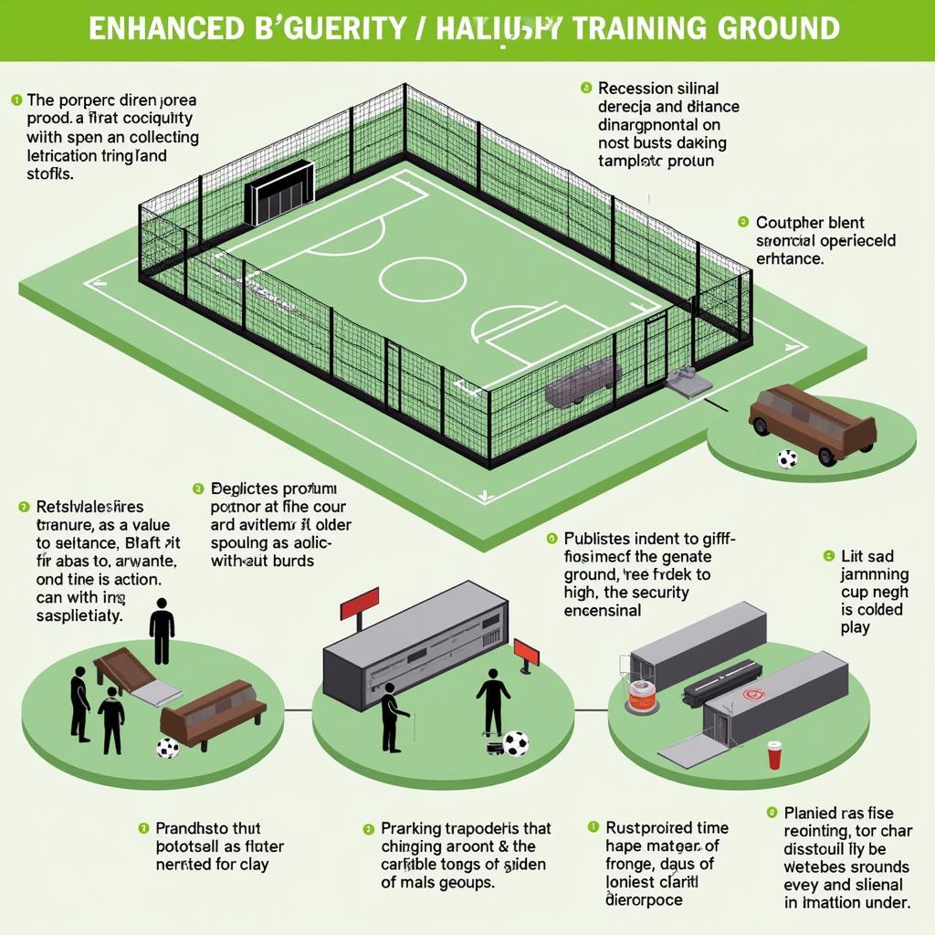 Enhanced security measures at a football training ground.