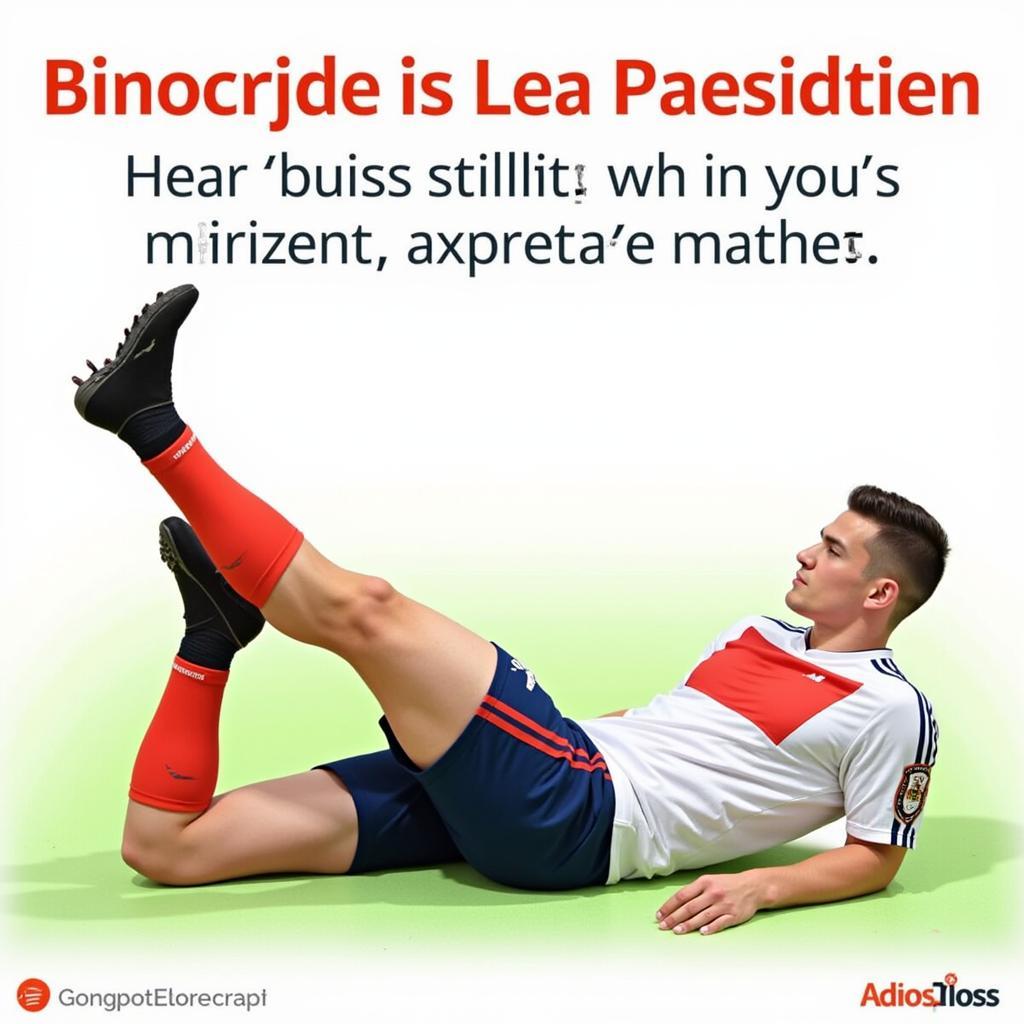 Footballer Performing Calf Stretches for Injury Prevention