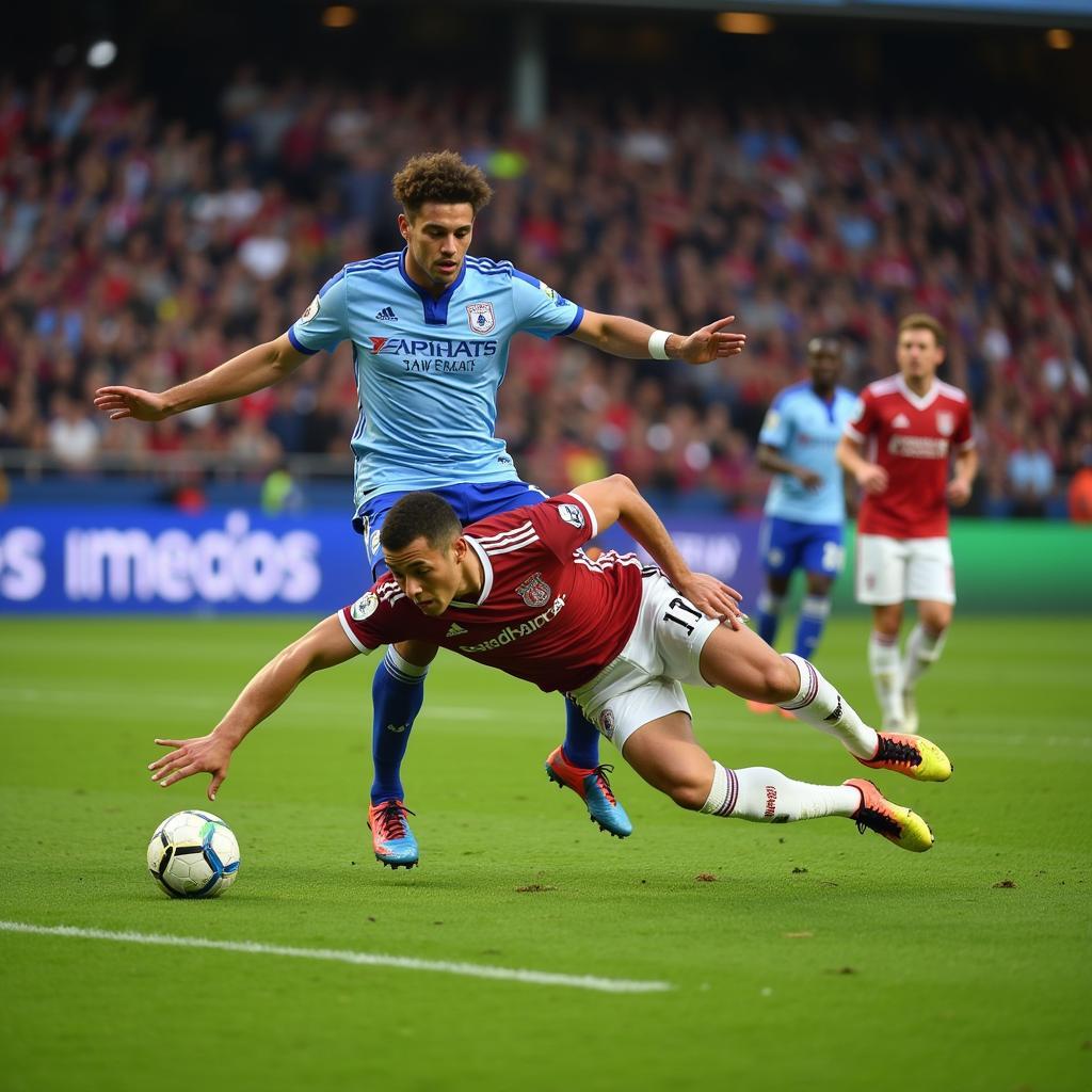 Footballer Diving for a Penalty