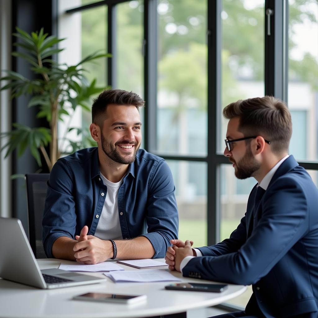 Footballer Consulting with a Tax Advisor