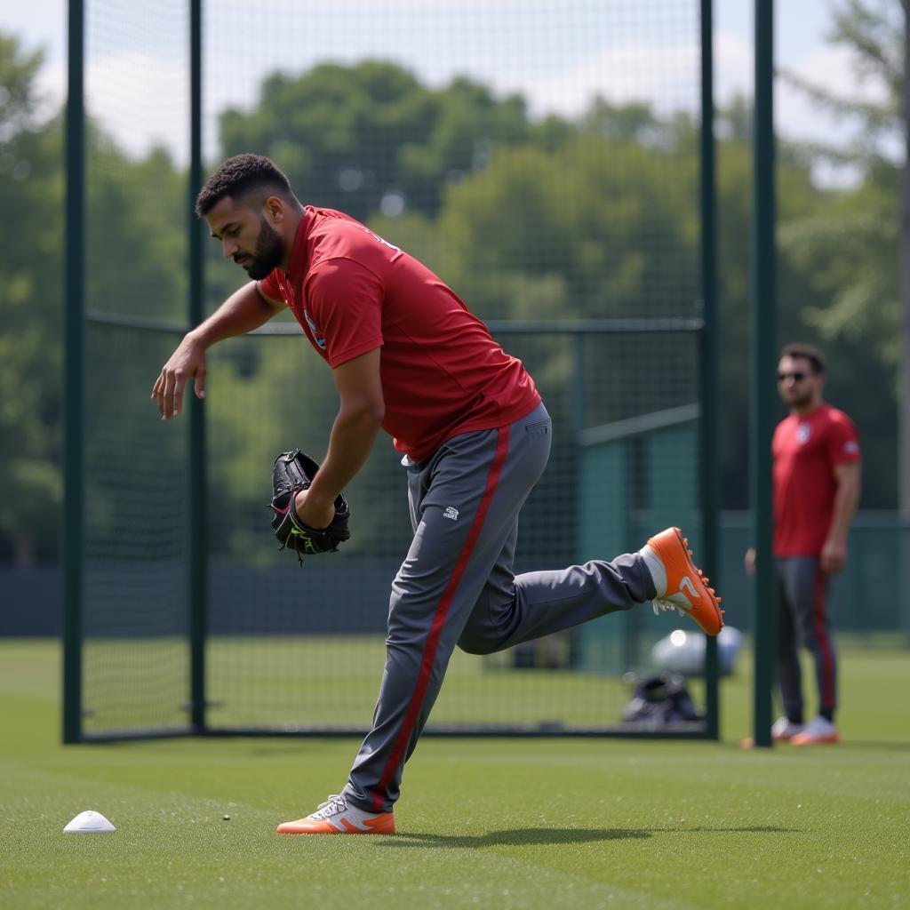 Footballer Molina training diligently to hone his skills