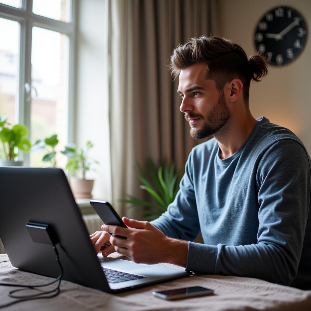 A footballer taking proactive steps to protect their privacy online