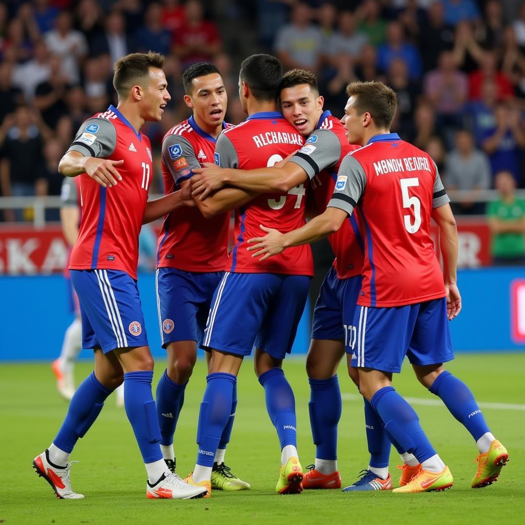 Foreign Players Celebrating a Goal in V.League