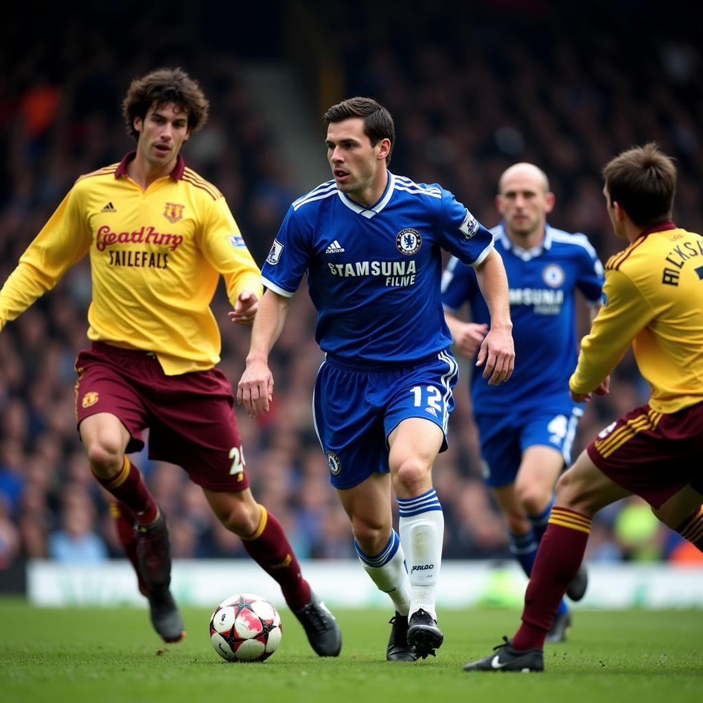 Frank Lampard, Chelsea's midfield maestro, during a Premier League match.