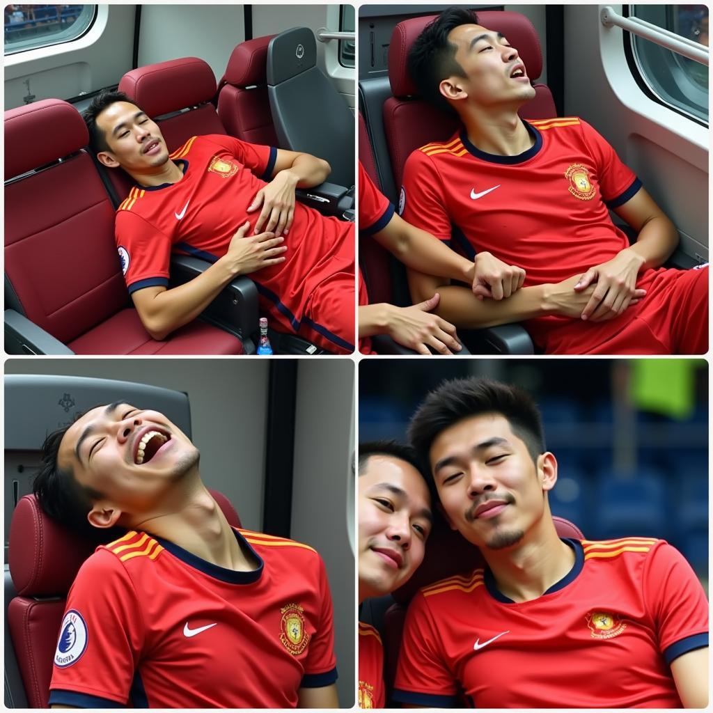 Funny Sleeping Positions of Vietnamese Footballers