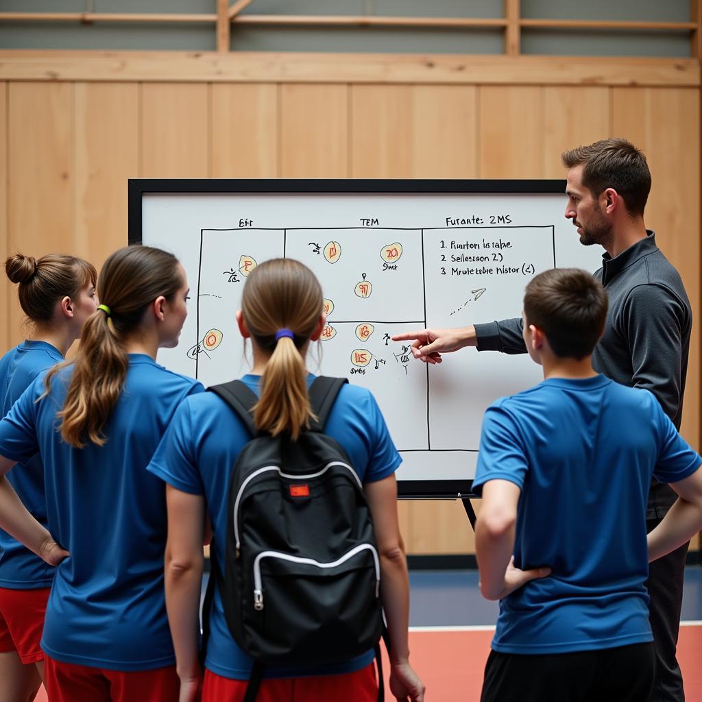 Futsal Team Discussing Tactics