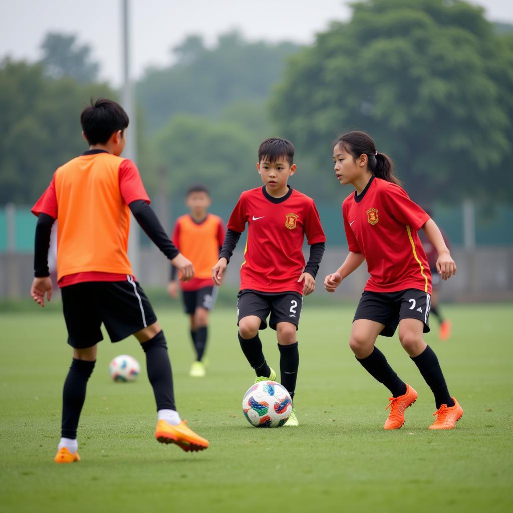 Young Vietnamese Footballers Training