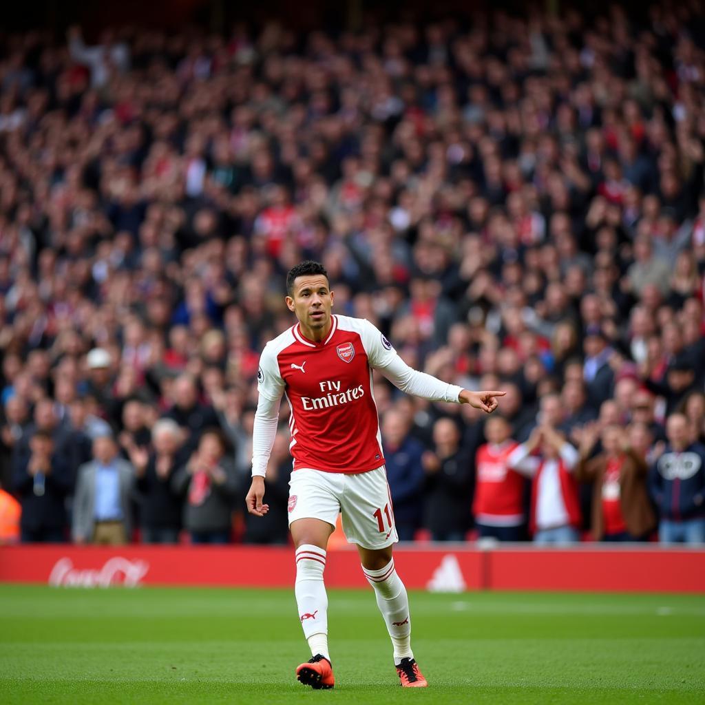 Gabriel Martinelli Celebrating Goal with Arsenal Fans