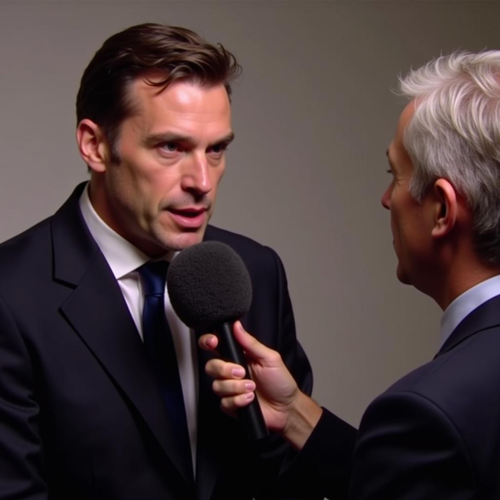 Gary Neville Being Interviewed About Erling Haaland