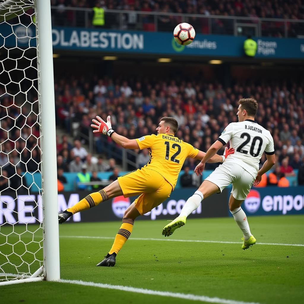 German Goalkeeper Making a Crucial Save