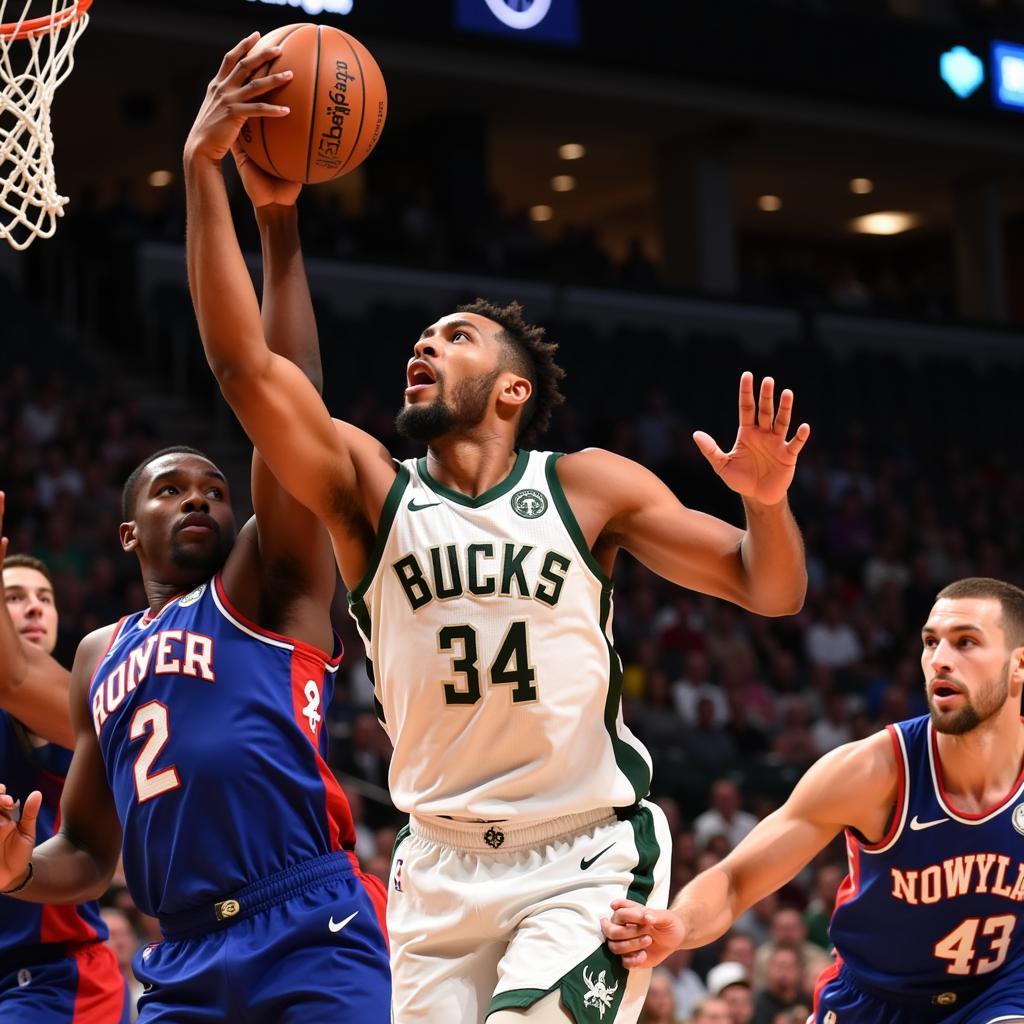 Giannis Antetokounmpo Driving to the Basket