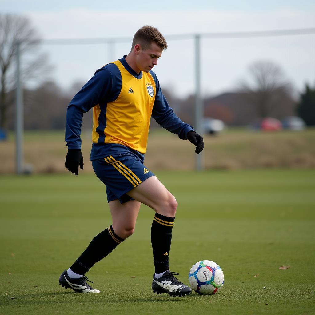 Erling Haaland training at Bryne FK at age 16