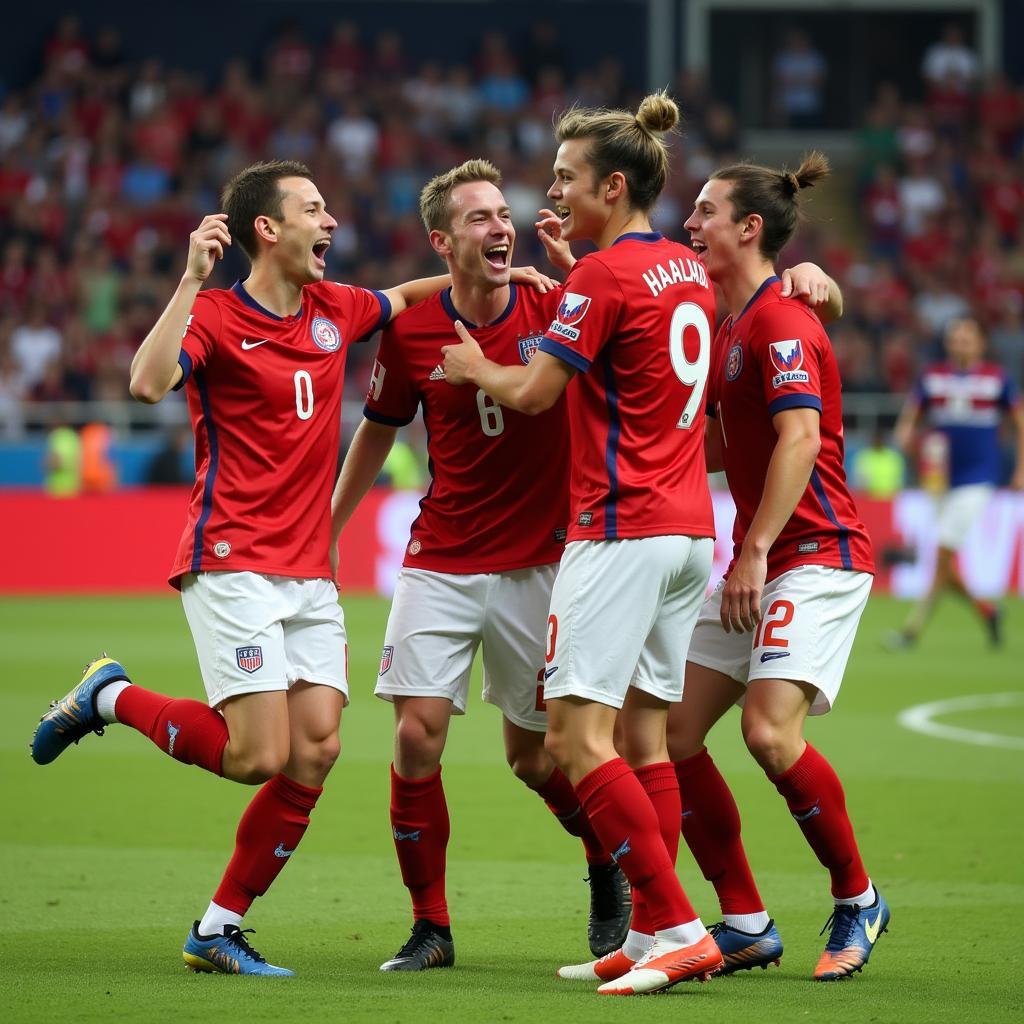 Haaland Celebrating After Scoring His 9th Goal