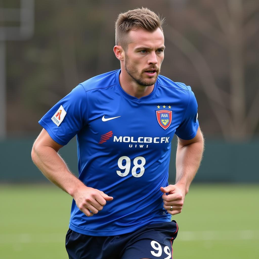 Erling Haaland at Molde FK with the number 98 jersey