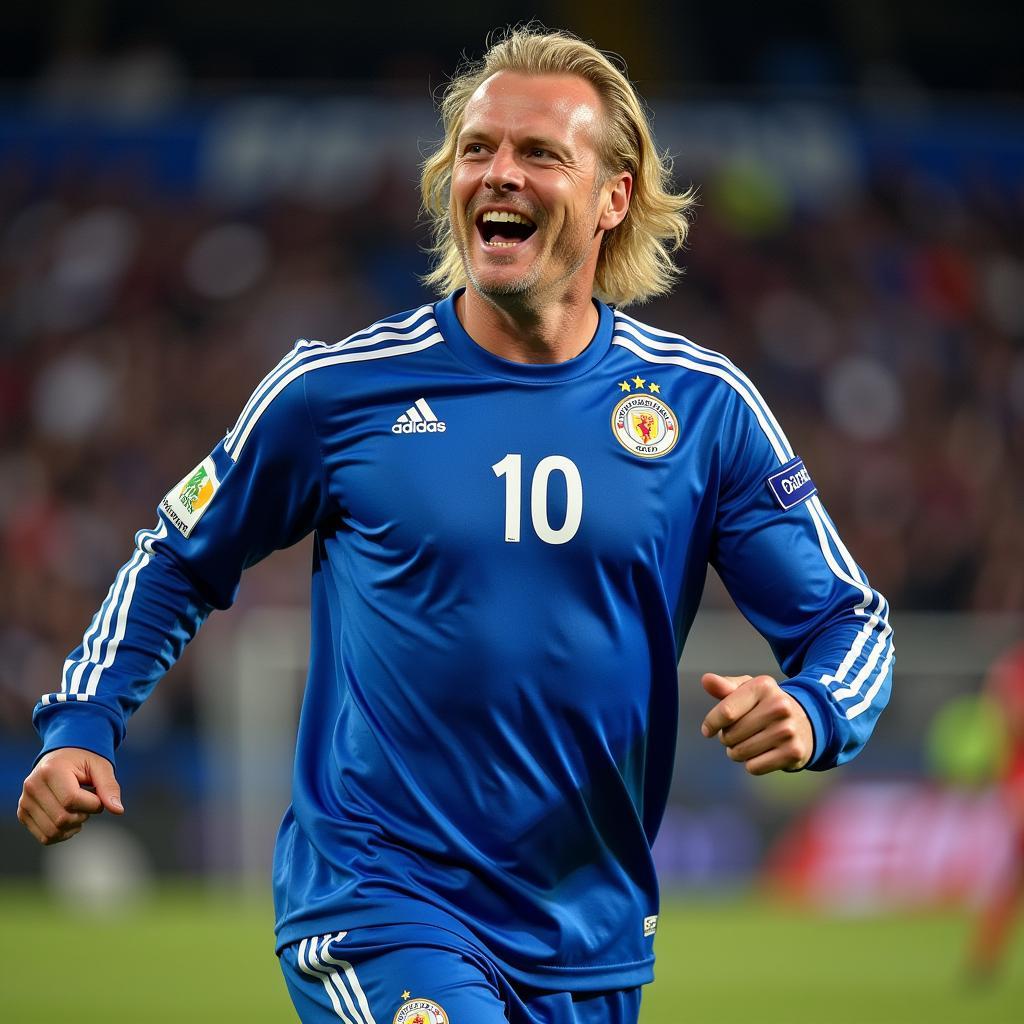 Erling Haaland celebrates a goal in his adidas kit