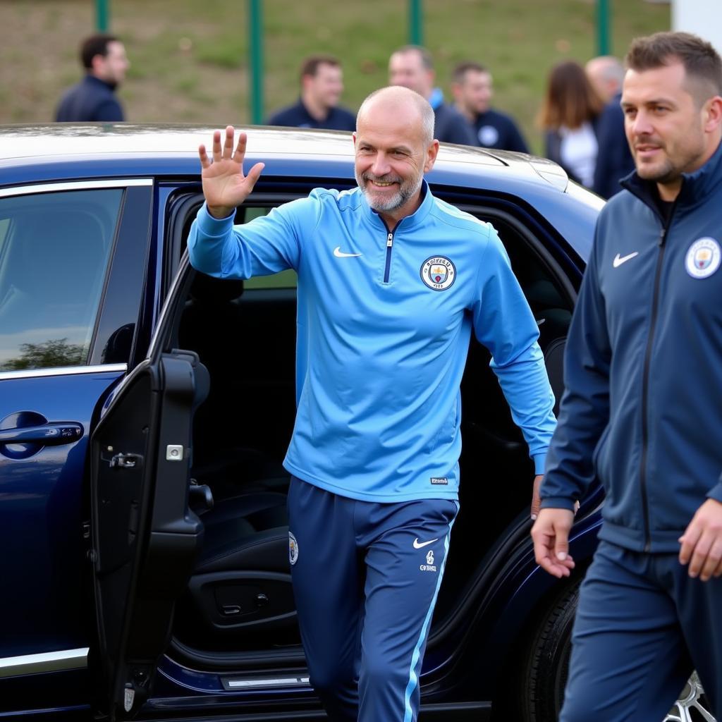 Erling Haaland Arriving at Manchester City's Training Ground