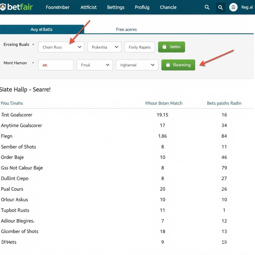 Haaland Betfair Market Navigation