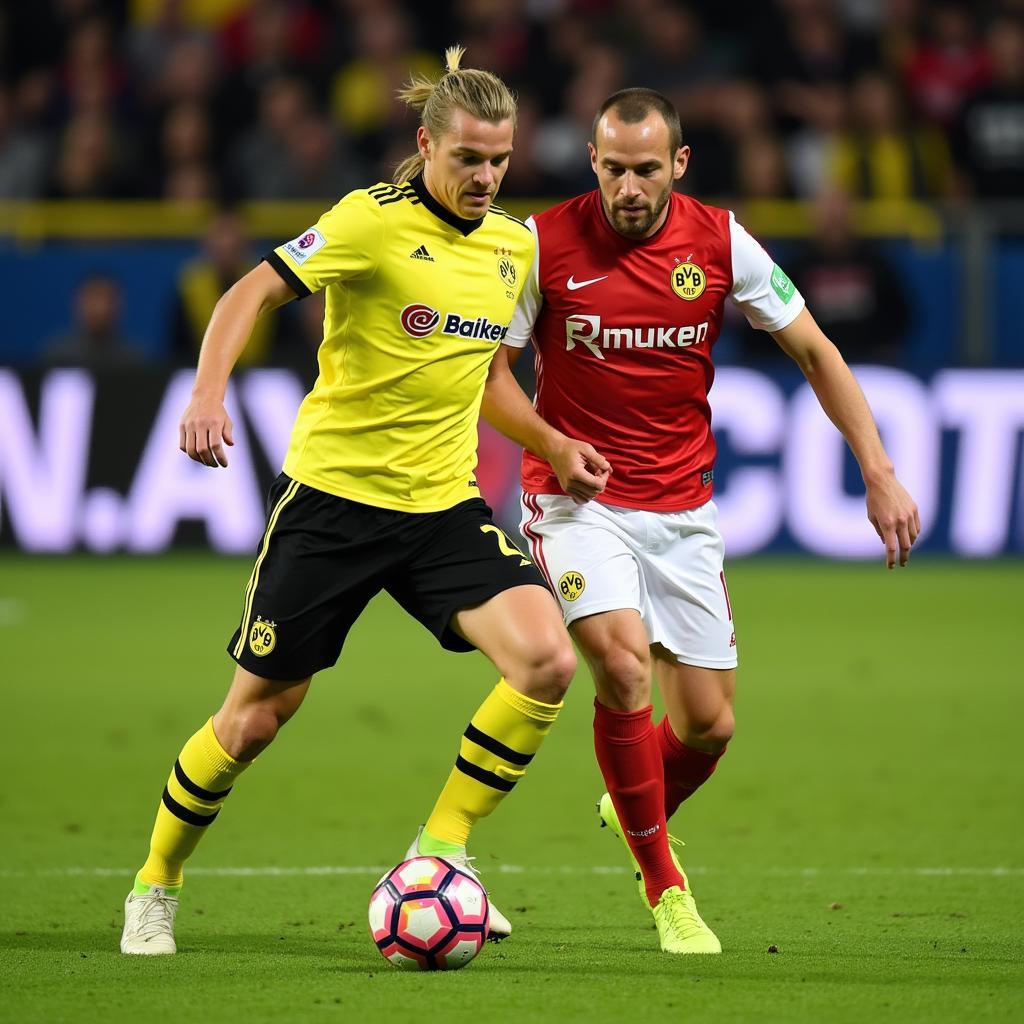 Haaland in action for Borussia Dortmund