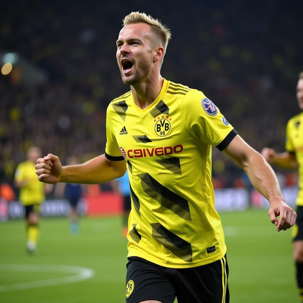 Haaland Celebrating a Goal for Borussia Dortmund