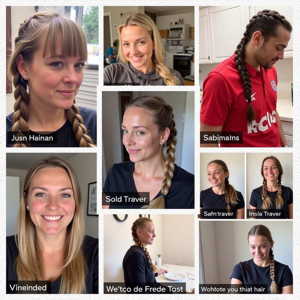 Social media post showcasing various interpretations of the Haaland braid