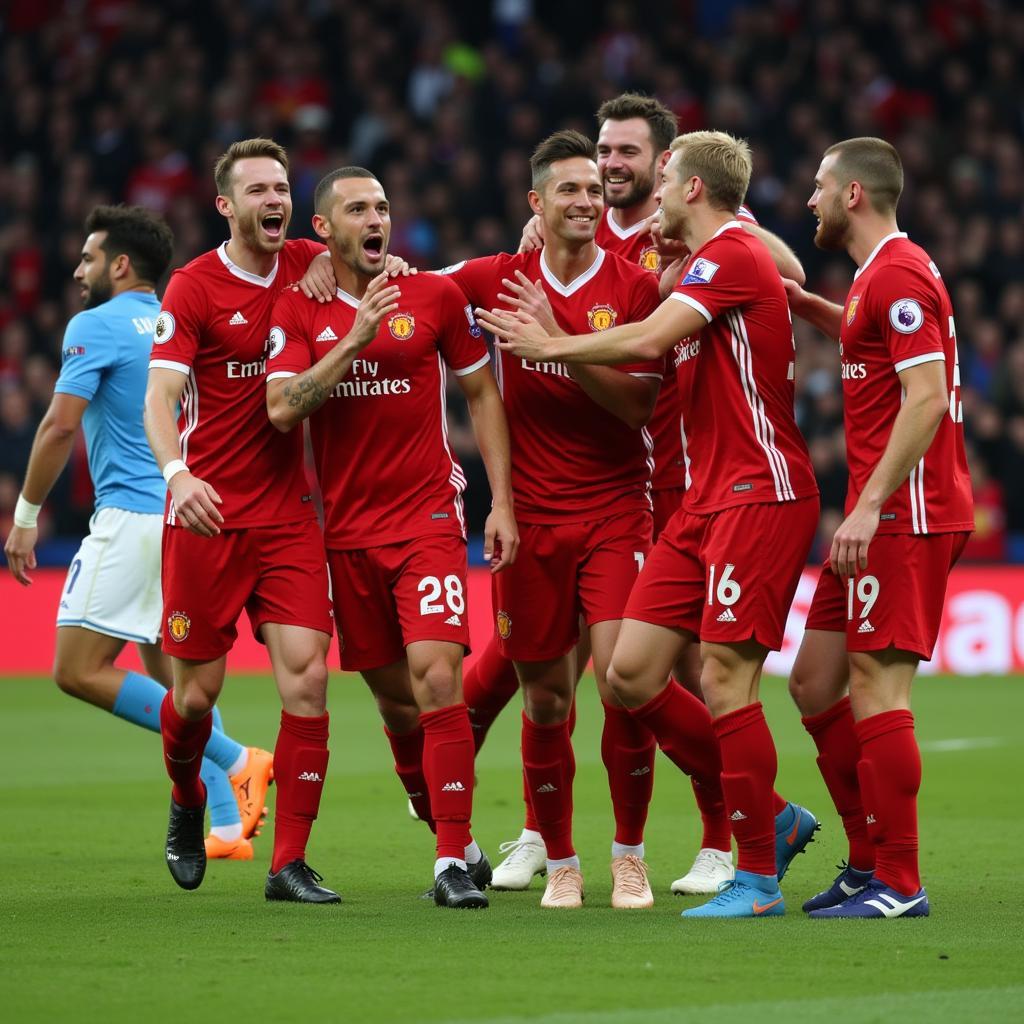 Haaland celebrates breaking the Premier League goal record